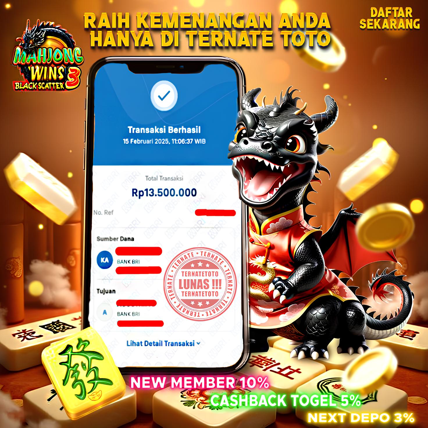 TERNATETOTO - JACKPOT SLOT MAHYONG WAYS 3 Rp. 13,500,000,-